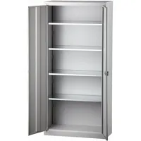 BISLEY Flügeltürenschrank Metall 40 x 91,4 x 195 cm Lichtgrau 4 Fachböden