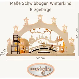 Weigla Schwibbogen/Lichterbogen"Winterkind Erzgebirge" 7 flg. Erzgebirge garantiert