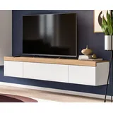 inn.furn Siena TV-Lowboard 180x33x32 cm Weiß/Eiche Holzwerkstoff