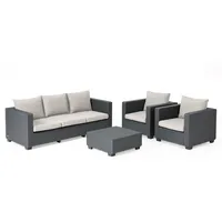 Allibert Salta Loungeset 4-teilig mit 3-Sitzer und Sessel