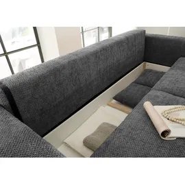 ed exciting design Schlafsofa »Bullet« mit Bettkasten & 2 Zierkissen grau