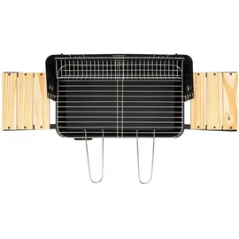 SPRINGOS Holzkohlegrill Grillwagen Schwarz/Braun