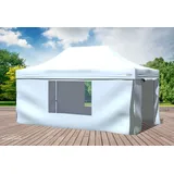 Faltpavillon Faltzelt Pavillon 3x4,5 Weiss Gartenzelt Klappzelt Wasserdicht