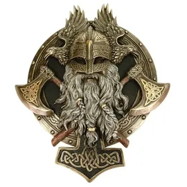 Veronese by Joh. Vogler GmbH Veronese Nordisches Wikinger Wandschild mit 2 Äxten und Triskele 27cm Figur Skulptur