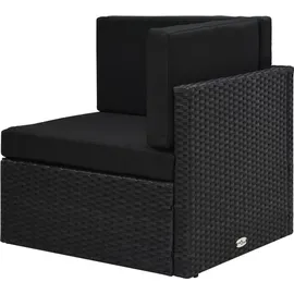 vidaXL Polyrattan Loungesofa 4-tlg. schwarz inkl. Kissen 3067132