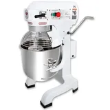Beeketal 'BSM30a' Profi Teigknetmaschine mit Planetenrührwerk 25 Liter Kapazität (3 Stufen 125, 205, 485 U/min), Knetmaschine inkl. Knethaken, Schneebesen und Flachrührer - weiß lackiert