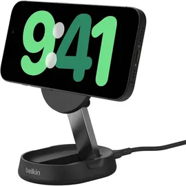 Belkin BoostCharge Pro Qi2 verstellbare kabellose magnetische Ladestation mit Qi2 (15 W) schwarz