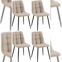 CLP 4er Set Esszimmerstuhl Antibes Kunstleder taupe