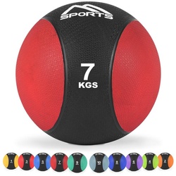 MSports® Medizinball Medizinball 1 – 10 kg – inkl. Übungsposter rot