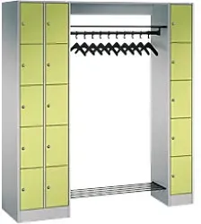 C+P Serie 8070 Metall Schließfach 15 Türen Zylinderschloss 2.100 x 480 x 1.950 mm Weiß