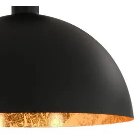 vidaXL Halbkugelförmig 2 Stk. Schwarz und Gold Metall