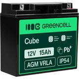 Green Cell AGM 12V 15Ah Akku Vlies Batterie VRLA Blei Batterie Bleiakku Ersatzakku A Zyklenfest Wartungsfrei UPS, USV, Kinder-Quad, Rasenmäher, Rollstuhl, eBike