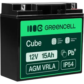 Green Cell AGM 12V 15Ah Akku Vlies Batterie VRLA Blei Batterie Bleiakku Ersatzakku A Zyklenfest Wartungsfrei UPS, USV, Kinder-Quad, Rasenmäher, Rollstuhl, eBike