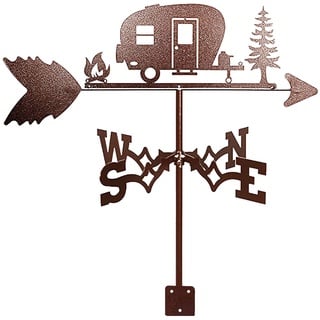 Wetterfahnen Glücklicher Camper Silhouette Windfahne Windanzeiger Richtung Anzeige Wetterhahn Dekoration Ornament Edelstahl Weather Vane Für Garten Und Bauernhof Dekoration