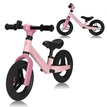 lionelo TONI von 18 Monaten bis 30 kg, Fußstütze, Korb, verstellbarer Sitz und Lenker, rutschfester Griff, Klingel - Rosa - Rosa