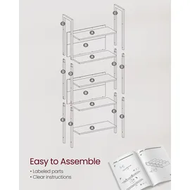 VASAGLE Bücherregal 62 x 24 x 165 cm Braun-Schwarz