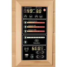 Dewello Pierson Pro 100x100 für 1 Person mit 3 DUO-Vollspektrumstrahlern aus Hemlockholz & Zeder