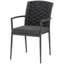 Garden Emotions Terrassenstuhl Diana,  Textilengewebe mit Schaumstoff, 44x57x53cm, anthrazit