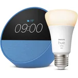 Echo Spot | Blau + Philips Hue White E27 Lampe, Kompatibel Mit  Alexa - Smart Ho