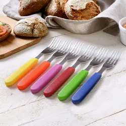 GRÄWE Tafelgabeln, 6 Stück, Edelstahl, bunte Griffe, bunt