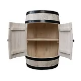 MB Manufaktura Barel Handgefertigte Holzbar aus Gebürsteter Kiefer – Perfekt für Wein, Whisky, Tequila und Bier | Weinfass Stehtisch mit Tür | Fassbar Weinbar Wine Rack, Alkoholschrank - Weiß