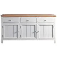 Wolf Möbel Sideboard (160x45x85), BOMBAY Kommode weiß mit 3