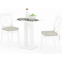 Vicco Esstisch EWERT Küchentisch Esszimmer Tisch Säulentisch weiß 65x65 cm