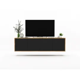 meble lindner Apollo2 TV-Schrank 150 cm Schwarz Matt