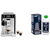 De'Longhi PrimaDonna Class ECAM 550.65.W Kaffeevollautomat mit LatteCrema Milchsystem, Cappuccino und Espresso auf Knopfdruck, 3,5 Zoll TFT Farbdisplay und App-Steuerung, weiß mit DLSC 500 Entkalker