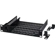 GeeekPi 10 Zoll 1U Mini PC Rackmount Fachboden mit RJ45 CAT6 Port & HDMI Port für DeskPi RackMate T1/T0 Netzwerk-Schrank - 200 mm Tief - Perforiertes Stahl-Blech - Schwarz