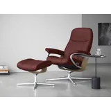 Stressless Stressless® Relaxsessel »Consul«, mit Cross Base, Größe S, M & L, Holzakzent Eiche, rot