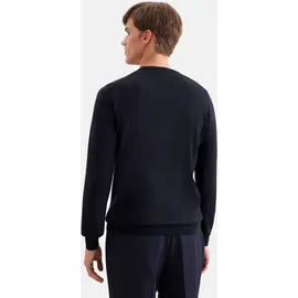 Seidensticker "Schwarze Rose", Herren, Gr. 3XL, dunkelblau, 100% Wolle, unifarben, regular fit, Rundhals, Pullover Pullunder, 1/1 Rundhals Uni