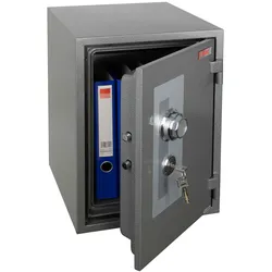 Tresor MCW-L48, feuerfest (60min) Safe Geldschrank Doppelbolzenverriegelung, 44kg Metall 52x36x39cm 20L ~ grau