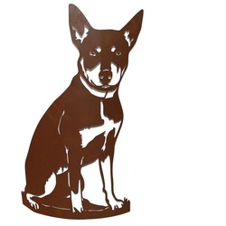 440s Gartenfigur 440s Rostfigur Hund CHARLY halbrund gebogen, (Stück) braun