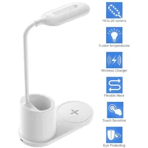 Fontastic Schreibtischlampe mit Induktivlader & Stiftehalter