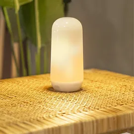 NEW GARDEN LED Tischleuchte Solar Akku spritzwassergeschützt IP44 mit Fernbedienung weiß
