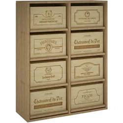 Godello Serie Weinregal aus heller Kiefer für 8 Holzkisten