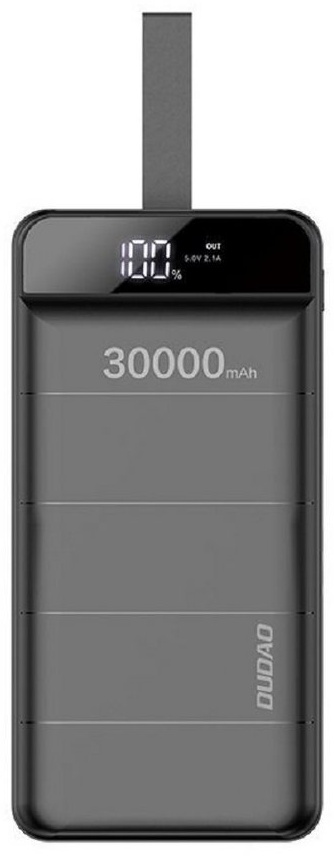 Dudao Power Bank 30000 mAh 3x USB mit LED-Taschenlampe Powerbank schwarz