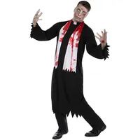 Funidelia Zombie-Priester-Kostüm für Herren, inklusive Gewand und Stola, Untoter - Kostüm für Erwachsene für Partys, Karneval und Halloween - Größe XXXL