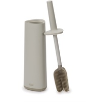 Joseph Joseph Flex 360- Erweiterte Toilettenbürste und Aufbewahrungshalter Set mit Anti-Tropf, Anti-Verstopfung, Dreifach-Aktion austauschbaren Bürstenkopf- Matte Oberfläche, Beige