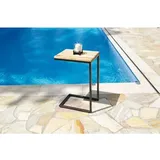 SonnenPartner - Lounge-beistelltisch Cambridge 40x30 cm Anthrazit Teakholz Lounge-tisch