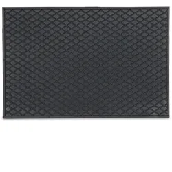 Relaxdays Fußmatte 60x40cm, 100% Gummi, Anti-Rutsch, Schmutzfangmatte, Outdoor Türmatte, schwarz