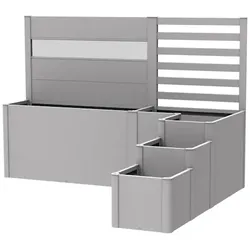 Biohort Pflanzkasten-System DaVinci Version 2 - Terrassenabgrenzung mit Sichtschutz B x T x H 250 x 201 x 168 cm silber-metallic
