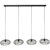 KAWOLA LIMEIRA 4-flg. E27 60 cm Metall schwarz