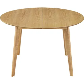 miliboo Design-Esstisch rund ausziehbar Eiche L120-150 LEENA