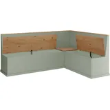 OTTO home Eckbank OTTO HOME "Sara", salbei, naturfarben, B:200cm H:90cm T:53cm, FSC-zertifiziertes Massivholz, Sitzbänke, Eckbank, aus massivem Kiefernholz, Paneel Rückenlehne, zwei Breiten
