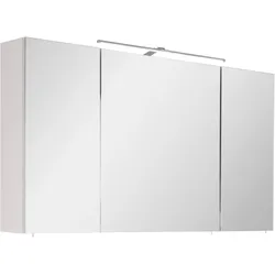 Spiegelschrank OPTIFIT "Ava", weiß (weiß glanz), B:109cm H:68cm T:17,5cm, Schränke, mit LED Beleuchtung