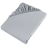 Möve Bettlaken Satin 100 x 200 cm grau