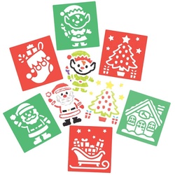 Santa‘s Werkstatt Schablonen (pro Set 8) Bastelbedarf zu Weihnachten