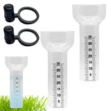 2 Stück Regenmesser Frostsicher, Regenmesser Ersatzglas für 1-35 mm Messungen mit Halterung, Regenmesser Glas, Rain Gauge, trichterförmige Regenmessgeräte für Gartenwasseranzeige im Freien für Regen